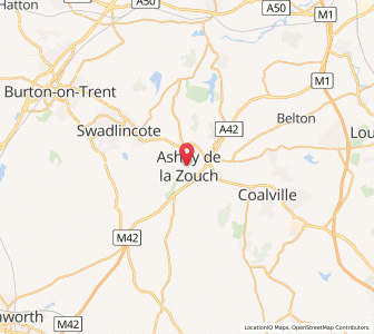 Map of Ashby de la Zouch, EnglandEngland
