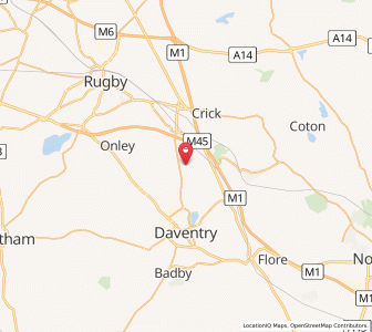 Map of Ashby Saint Ledgers, EnglandEngland