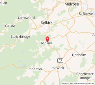 Map of Ashkirk, ScotlandScotland