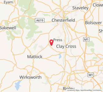 Map of Ashover, EnglandEngland