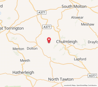 Map of Ashreigney, EnglandEngland