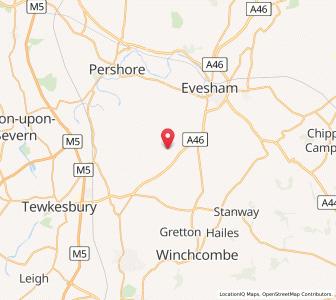 Map of Ashton under Hill, EnglandEngland