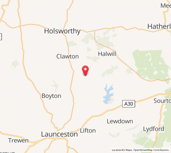 Map of Ashwater, EnglandEngland