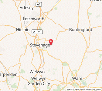 Map of Aston End, EnglandEngland