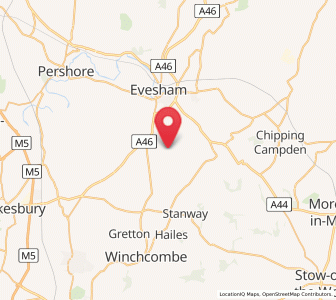 Map of Aston Somerville, England