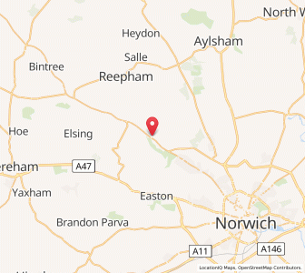 Map of Attlebridge, EnglandEngland