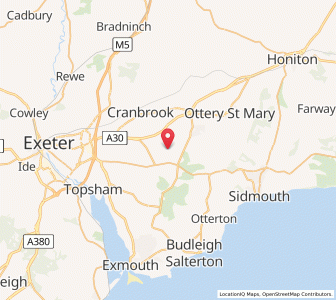 Map of Aylesbeare, EnglandEngland