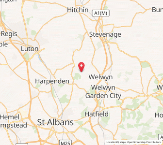 Map of Ayot Saint Lawrence, EnglandEngland