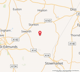 Map of Badwell Ash, EnglandEngland