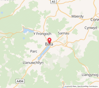 Map of Bala, WalesWales