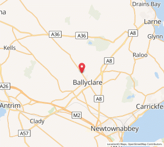 Map of Ballyclare, Northern IrelandNorthern Ireland
