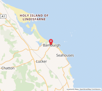 Map of Bamburgh, EnglandEngland