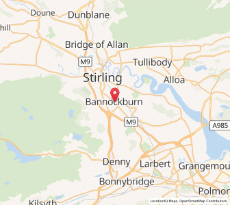 Map of Bannockburn, ScotlandScotland