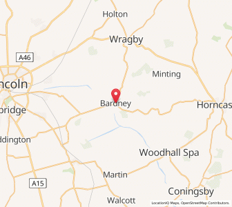 Map of Bardney, EnglandEngland