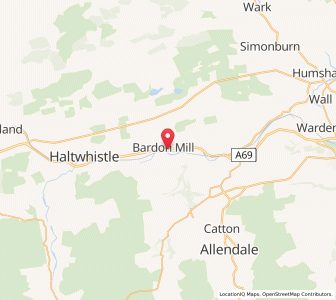 Map of Bardon Mill, EnglandEngland