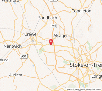 Map of Barthomley, EnglandEngland