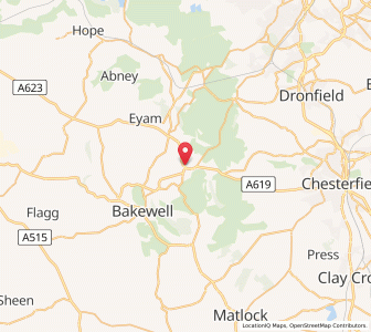 Map of Baslow, EnglandEngland
