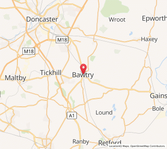 Map of Bawtry, EnglandEngland