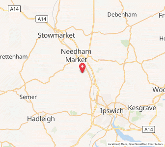 Map of Baylham, EnglandEngland