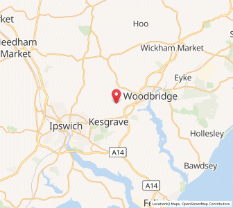 Map of Bealings, EnglandEngland