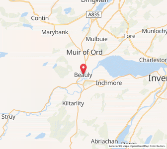 Map of Beauly, ScotlandScotland