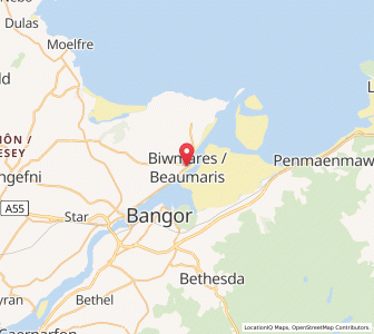 Map of Beaumaris, WalesWales