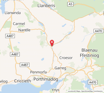 Map of Beddgelert, WalesWales