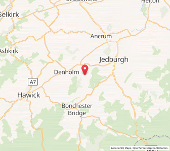 Map of Bedrule, ScotlandScotland