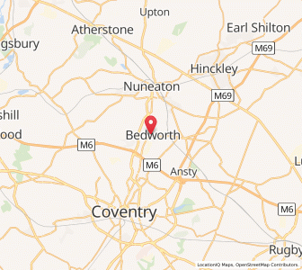 Map of Bedworth, EnglandEngland