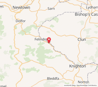 Map of Beguildy, WalesWales