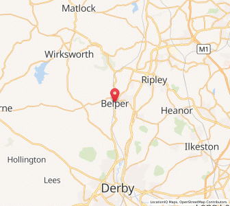 Map of Belper, EnglandEngland