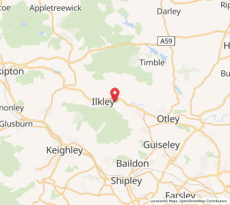 Map of Ben Rhydding, EnglandEngland