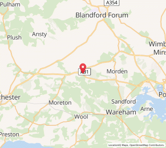 Map of Bere Regis, EnglandEngland
