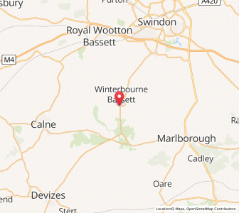 Map of Berwick Bassett, EnglandEngland