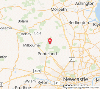 Map of Berwick Hill, EnglandEngland