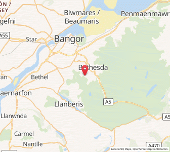 Map of Bethesda, WalesWales