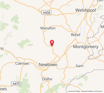 Map of Bettws Cedewain, WalesWales