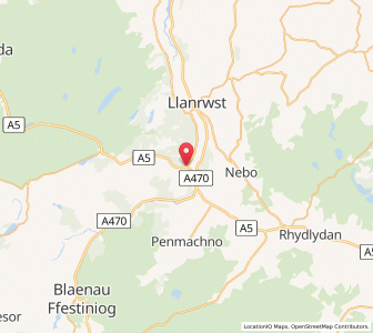 Map of Betws-y-Coed, WalesWales