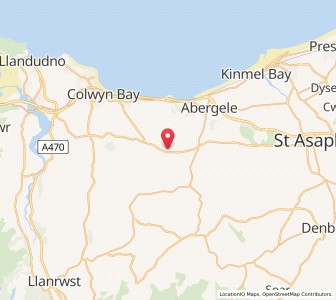 Map of Betws-yn-Rhos, WalesWales