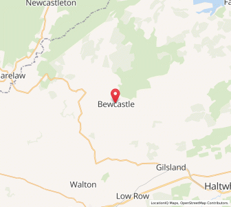 Map of Bewcastle, EnglandEngland