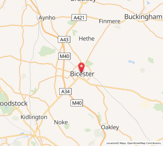 Map of Bicester, EnglandEngland