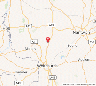 Map of Bickley Moss, EnglandEngland
