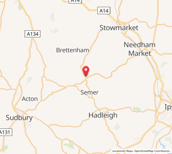 Map of Bildeston, EnglandEngland