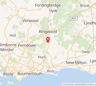 Map of Bisterne, EnglandEngland