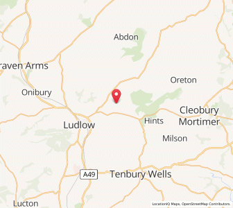 Map of Bitterley, EnglandEngland