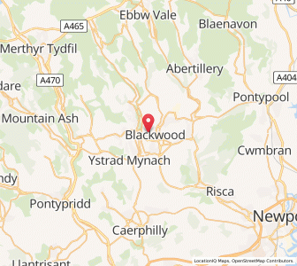 Map of Blackwood, WalesWales