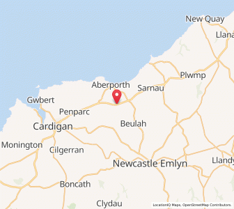 Map of Blaenporth, WalesWales