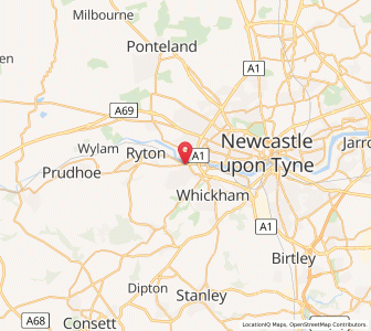 Map of Blaydon-on-Tyne, EnglandEngland