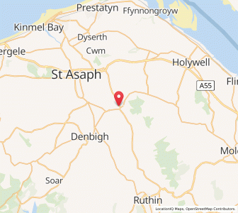 Map of Bodfari, WalesWales