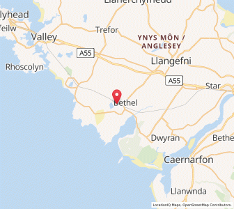 Map of Bodorgan, WalesWales